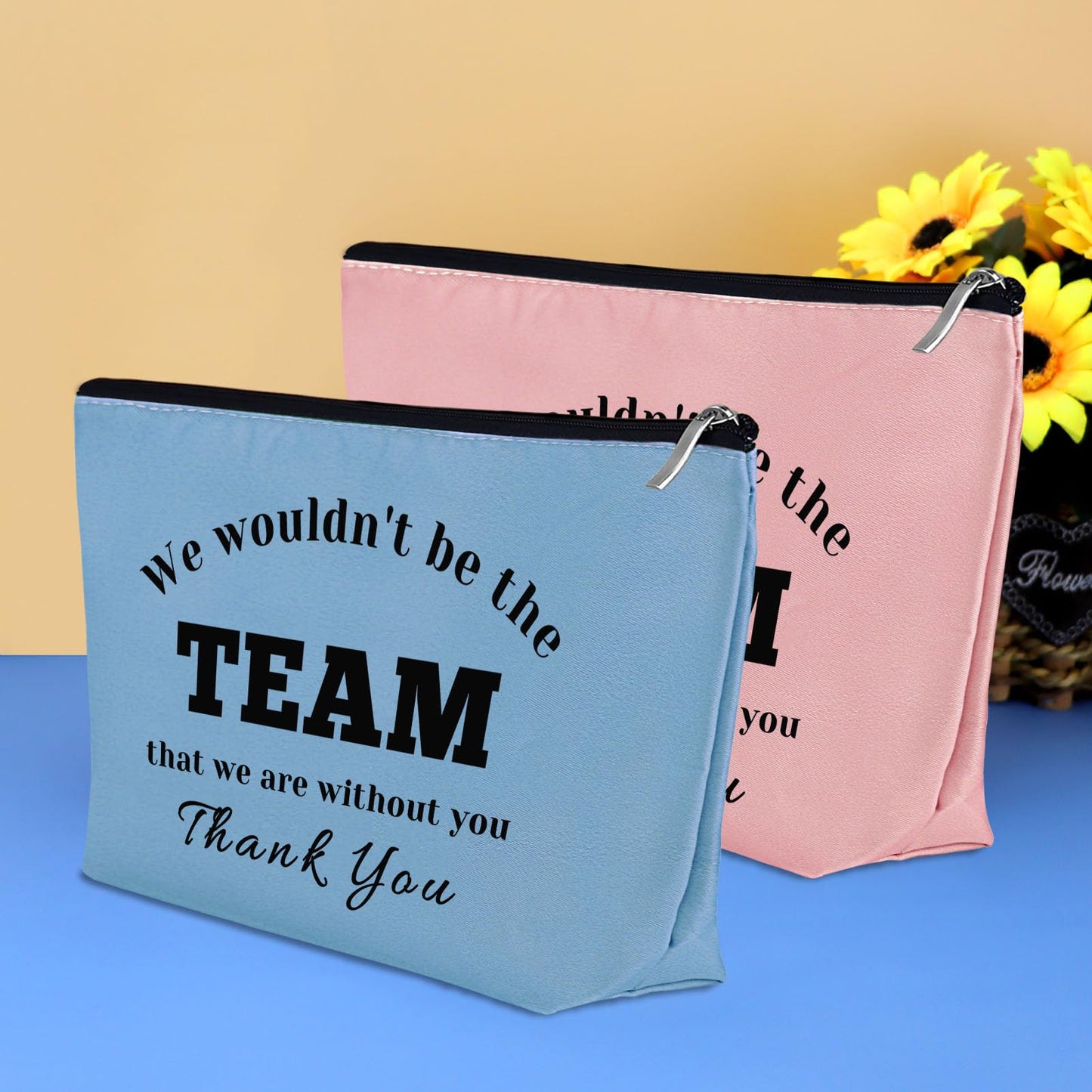 2 Pcs Coach Thank You Gift Makeup Bag for Women Boss Leader Appreciation Gift Colleague Coworker Leaving Going Away Gift Travel Cosmetic Bag Birthday Christmas Thanksgiving Gift for Team Leader Coach