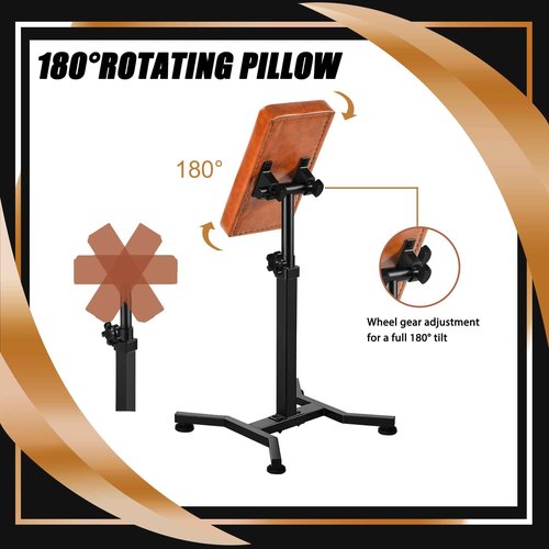 POARMEEY Tattoo Arm Rest Stand for Artists Tattoo Armrest with Brown Soft Pillow Reinforced Iron and Adjustable Height Angle