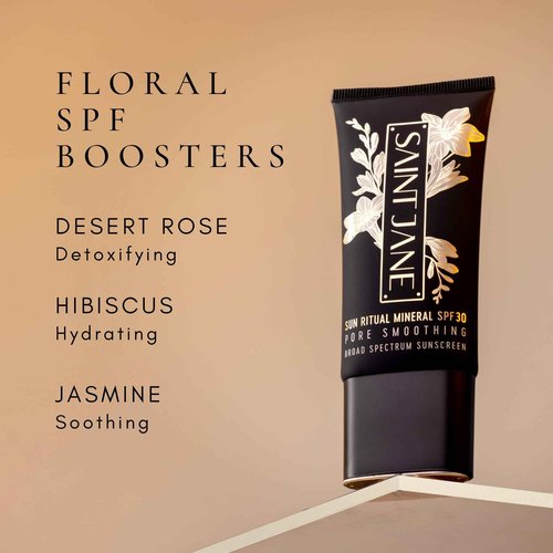 SAINT JANE - Luxury Sun Ritual - Pore Smoothing SPF 30 Mineral Sunscreen | Luxury, Floral-Infused, Clean Skincare (1.7 oz | 50 ml)
