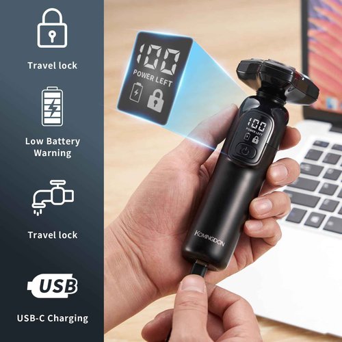 Electric Razor for Men, Magnetic Shavers for Men Face, Wet Dry Mens Electric Razors for Shaving Face, USB-C Rechargeable Multi-Functional Rotary Shaver with Nose Sideburns Hair Trimmer