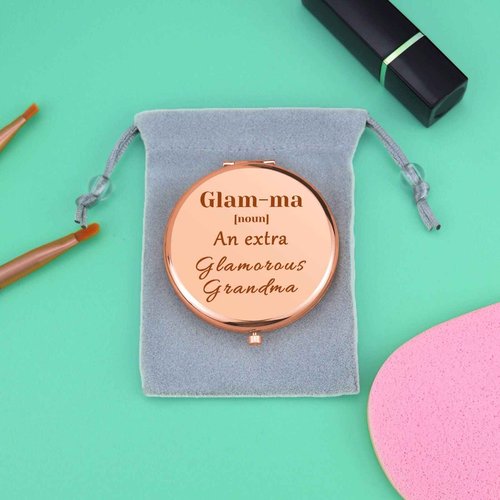 Grandmother Birthday Gifts Compact Makeup Mirror for Glamma for Grandma Grandma Gifts from Grandchildren Folding Makeup Mirror for Nana Christmas Thanksgiving Gift