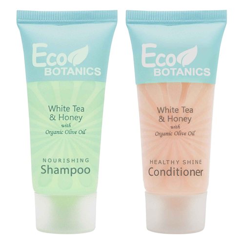 Eco Botanics Travel-Size Hotel Shampoo and Conditioner .85 oz (Case of 20)