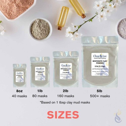 ClearLee Bentonite Clay Cosmetic Grade Powder - 100% Pure Natural Powder - Indian Clay - Great For Skin Detox, Rejuvenation, and More - Heal Damaged Skin - DIY Clay Face Mask (5 lb)