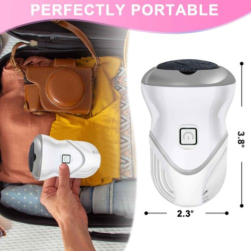 Electric Foot File for Dead Skin Removal, Featuring a Dander Vacuum Foot Scrubber with 2 Speeds and 3 Grinding Heads, Callus Remover Kit for Cracked Skin and Calluses