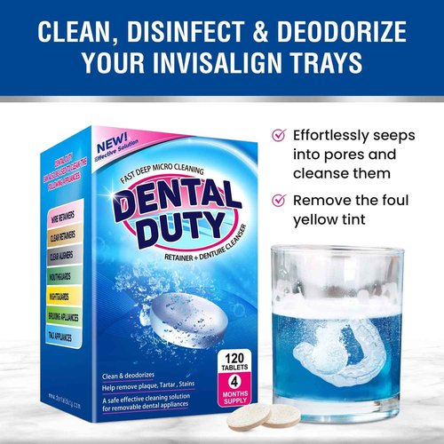 240 Units Retainer and Denture Cleaning Tablets (8 Months Supply) - Cleaner Removes Plaque, Stains from Dentures, Retainers, Night Guards, Mouth Guard, Aligners and Removable Dental Appliances
