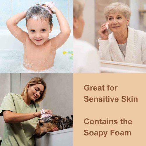 KUBBA- Bath Silicon Scrubber Kit Including Scalp, Body, Back, and Face Massager/Scrubber- Gentle Skin Exfoliating- Extra Hygienic, Easy to Clean, Long Lasting (Pink)