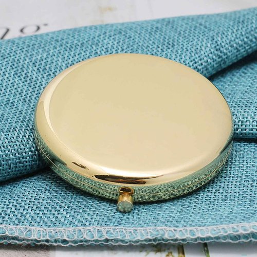 WOOYALIN Magnifying Compact Double-Sided 1X/2X Round Pocket Handheld Travel Makeup Portable Pocket Mirror Glod 5PCS