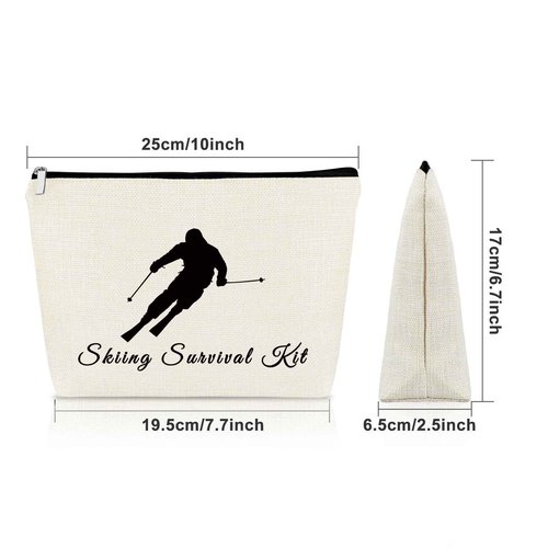 Skiing Gifts for Women Makeup Bag Skiing Wedding Gift Ski Lovers Gift Ideas Ski Gifts for Her Ski Team Cosmetic Bag Skiing Themed Gifts Snow Skier Gifts Birthday Gift for Skier Christmas Gifts
