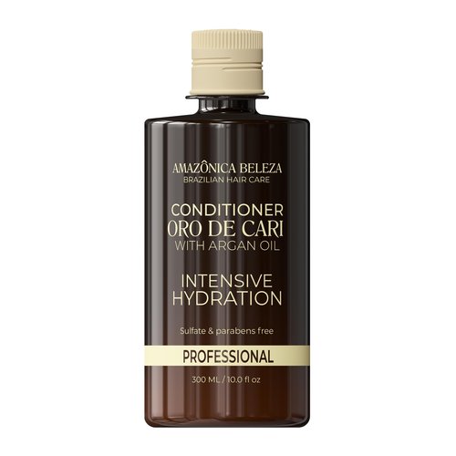 AMAZONICA BELEZA Oro de Cari Shampoo and Conditioner, Intensive Hydration for Dry Hair with Argan Oil and Vitamin E, Professional Line, 10 Oz