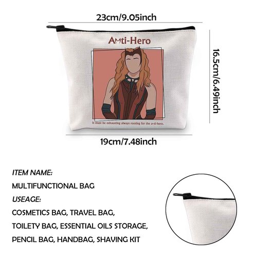 WCGXKO Wanda Witch Makeup Bag Witch Movie Fans Gifts Zipper Pouch Makeup Bag (Ant)