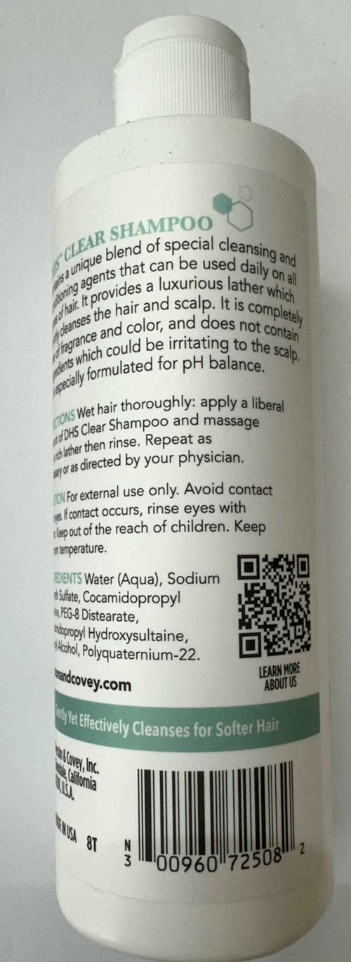 DHS Clear Shampoo for Daily Cleaning of Hair & Scalp, Fragrance Free - Buy Packs and SAVE (Pack of 3)