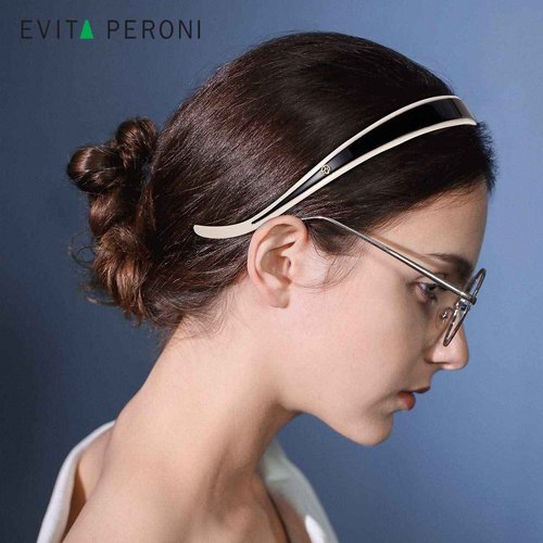 EVITA PERONI Headband Designed for Glasses Widened version Black and Off White Head Bands for Women's Hair Fashion Comfortable No Headache Hair Band Non-slip, No Stress