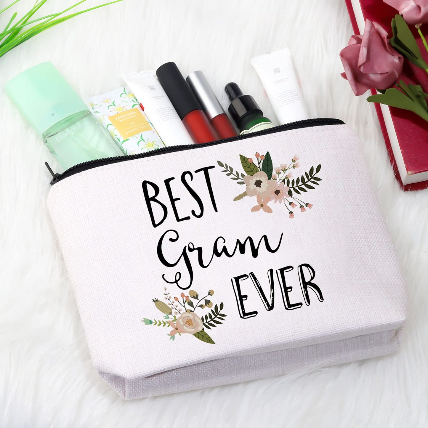 GJTIM Gram Birthday Gift Best Gram Ever Gift Quote Makeup Zipper Pouch Bag Grandma Cosmetic Bag (Best Gram Ever Bag)