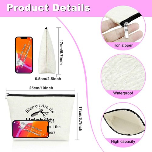 Mxrymvu Hairdresser Gifts Hair Stylist Gifts Makeup Bag Cosmetology Graduation Gift Hair Dresser Gift Cosmetic Bag Appreciation Thank You Christmas Birthday Present for Barbers Travel Makeup Pouch