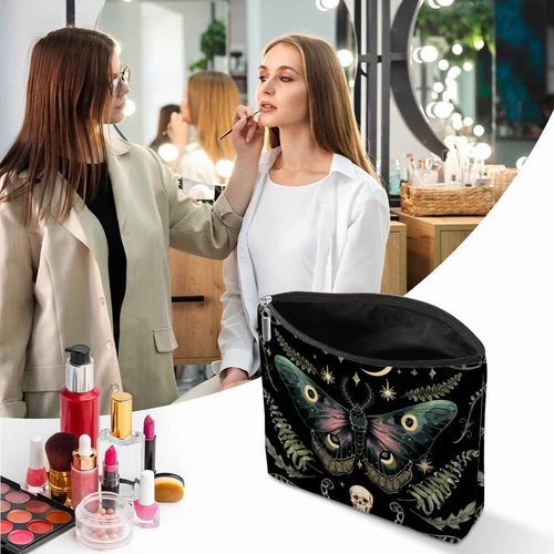 XFN Night Butterfly Moth Makeup Bag, Butterfly Gifts Cosmetic Bag Gothic Travel Pouch, Witchy Gifts for Women Girls Daughter Sisters Coworker Friends Bestie Friendship Graduation Birthday Gifts