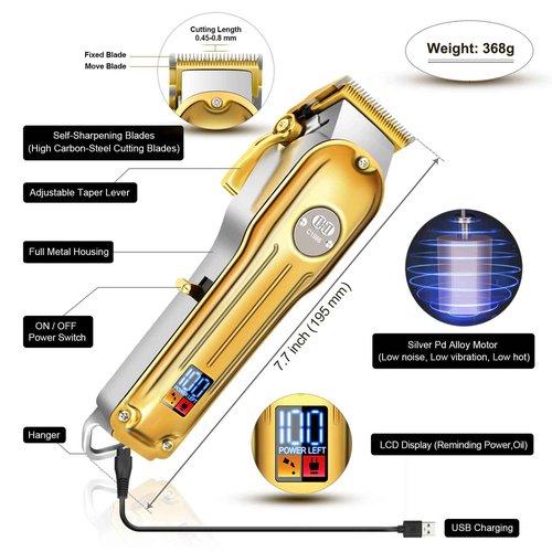 CIICII Hair Cutting Kit with Hair Clippers Set & Hair Cutting Scissors Shears Kit for Home Salon DIY Hairdressing
