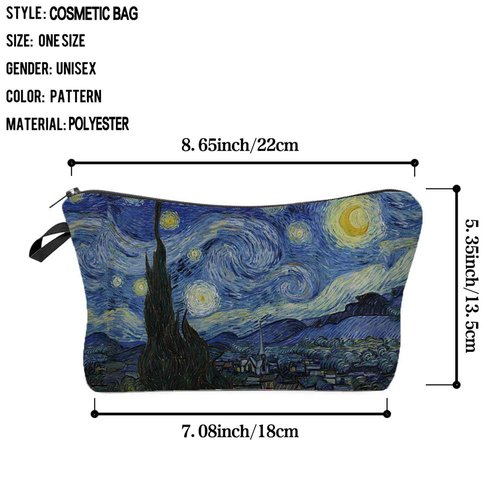 Livel lhood Women Travel Bag The Starry Night Pattern Printed Cosmetic Bag Makeup Bag Small Pouch Gift for Women hz2440
