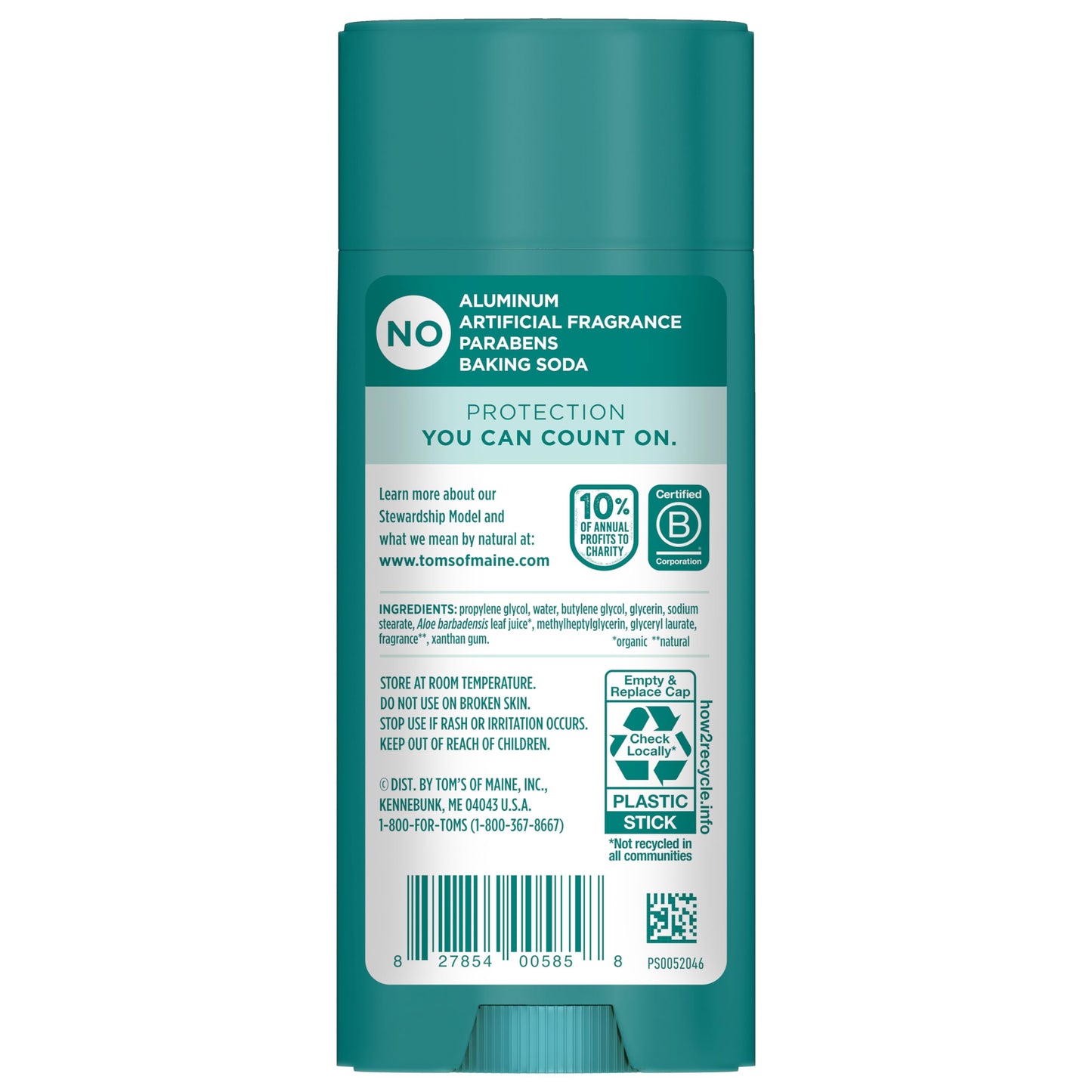 Tom's of Maine Complete Protection Aluminum-Free Natural Deodorant, Eucalyptus Mint, 3.25 OZ