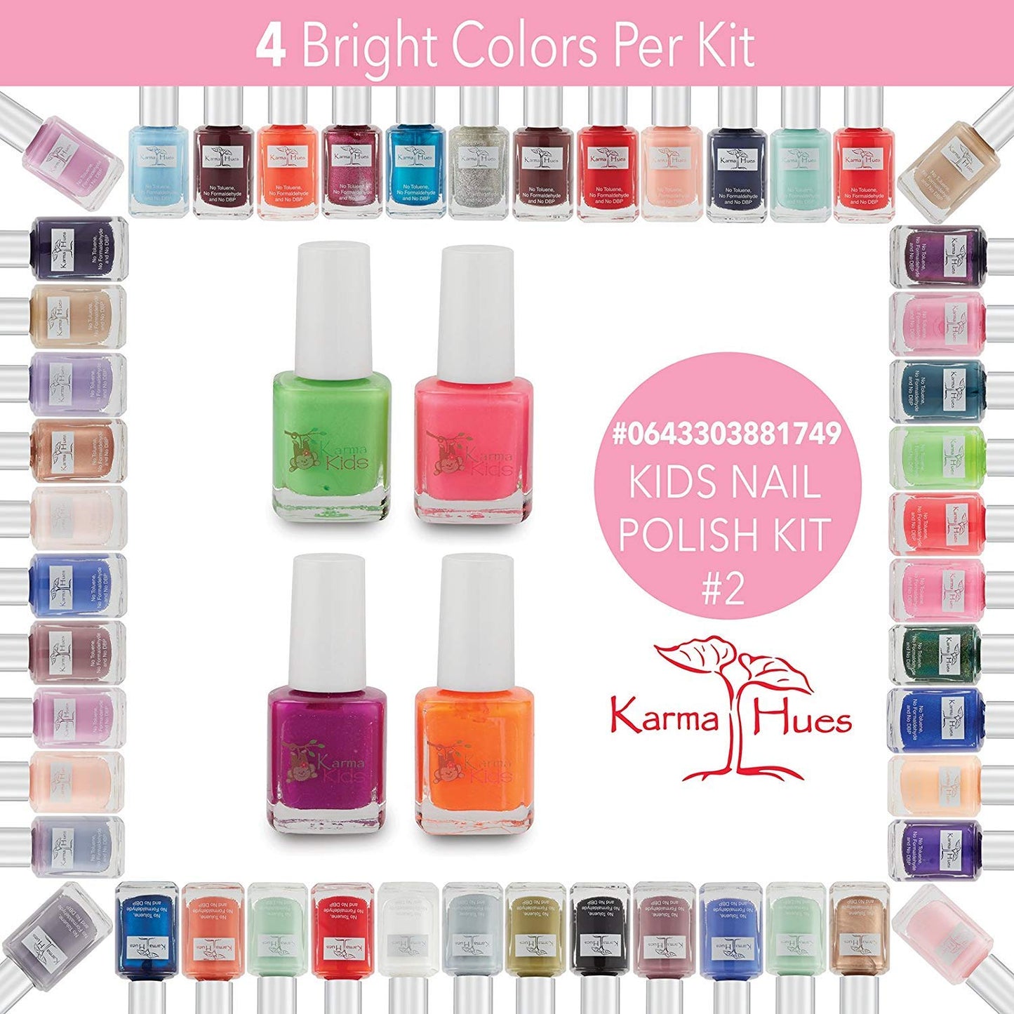 Karma Kids Nail Polish Box Set No. 2 Natural Safe Nail Polish for Little Girls - Non-Toxic, Vegan, and Cruelty Free – Quick Dry, Kids Friendly