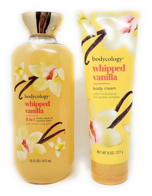 Generic Whipped Vanilla 2 in 1 Body Wash and Bubble Bath 16 fl oz & Whipped Vanilla Body Cream 8 oz (Pack of 2)