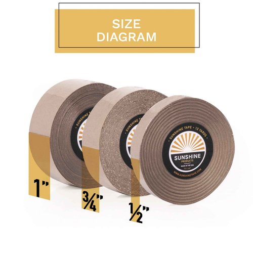 Sunshine Maximum Wear Hair System Tape Roll - Hyper Hold Wig Tape - Hypoallergenic No Shine Adhesive Tape - 2-4 Week Hold - 1/2" x 36 yds