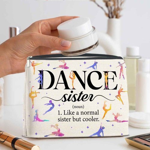 YeleY Dancing Gifts for Women Girls, Dance Sister Makeup Bag, Dance Lover Gift for Dancer Dance Teacher, Ballet Dancer Gift Cosmetic Bag, Dance Teams Gifts Makeup Zipper Pouch