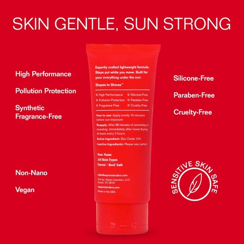 aspen islanders Hawaii Reef Compliant Act 104 Sheer Mineral Sport Sunscreen Lotion SFP 50, No White Cast Zinc | Face & Body | Anti-Aging | Non-Toxic | Water-Resistant | Anti-Irritating (3.4 fl oz)
