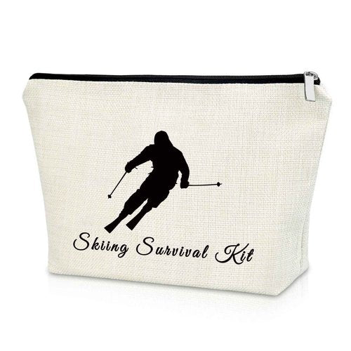 Skiing Gifts for Women Makeup Bag Skiing Wedding Gift Ski Lovers Gift Ideas Ski Gifts for Her Ski Team Cosmetic Bag Skiing Themed Gifts Snow Skier Gifts Birthday Gift for Skier Christmas Gifts