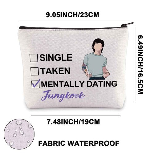 JNIAP Korean Member Jung K Makeup Bag Korean Group Gifts Single Taken Mentally Dating With Jung K Gifts Korean Group Merch(With Jun mb)