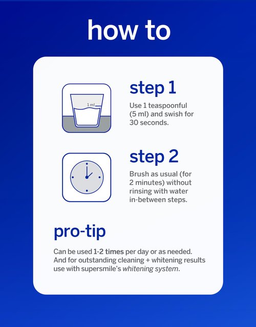 Supersmile Whitening Pre-Rinse - Clinically Formulated Pre-Brush Dental Mouthwash, Cleans and Whitens Teeth in Hard-to-Reach Places - Fresh Breath - Anti-Germicidal - Alcohol-Free (16 Fl Oz)