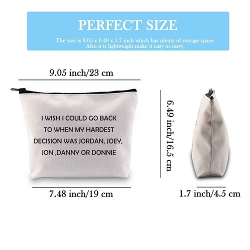Music Group Inspired Gift Music Band Fan Gift Zipper Pouch NKTB Celebrity Gift Makeup Bag for Music Lovers (On Block Bag)