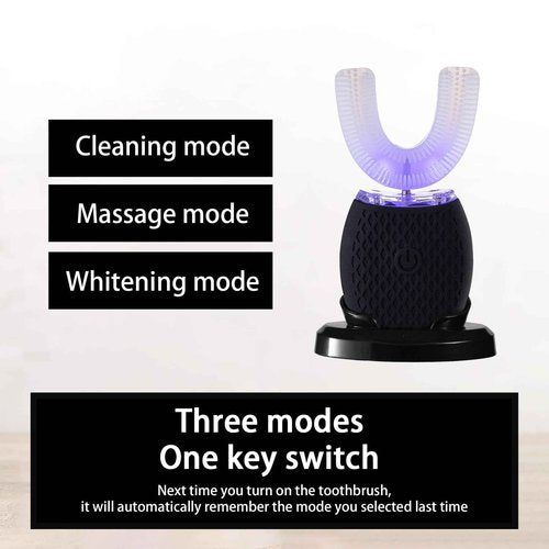 RONGCHUANG Automatic Toothbrush for Adults - Ultrasonic Electric Toothbrush with Soft Bristles Rechargeable Portable Waterproof Design 30s Timer, Wireless Charging Dual-Use for Travel & Home (Black)
