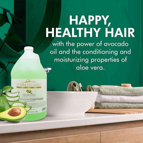 Dominican Magic Detangler Avocado Conditioner - Hair Conditioner for Women, All Natural Hydrating Conditioner, Coconut Infused Suitable for All Hair Types, 1 Gal