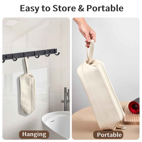 Linpr Travel Storage Bag for Dyson Airwrap/Shark Flexstyle Complete Styler and Attachments, Portable Handheld Travel Case, Waterproof Hair Dryer Carrying Case, Organizer Bag with Large Opening (White)