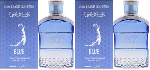 New Brand Perfumes Golf Blue Men EDT Spray 3.3 oz (Pack of 2)