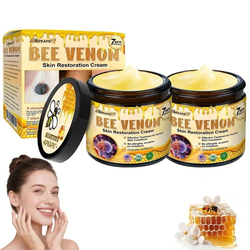 APKAPK Bee Venom Skin Restoration Cream, Advanced Firming & Wrinkle-Reducing, Professional Bee Venom Skin Treatment Cream, Natural bee venom comprehensive cream for All Skin Types (2 Pack)