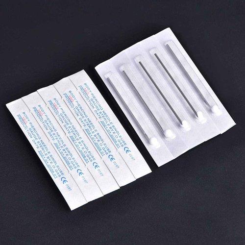 DJCIW Septum Piercing Clamps, 316L Stainless Steel Septum Forceps with 20Pcs Piercing Needles 14G 16G 18G 20G for Nose Septum Piercing