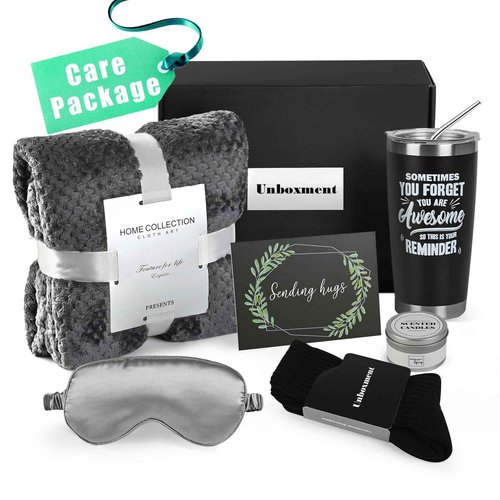 UNBOXMENT Care Package for Men Sick Friend, Get Well Soon Gifts Basket for Man, Feel Better After Surgery Recover, Thinking of You Sending Hugs Box