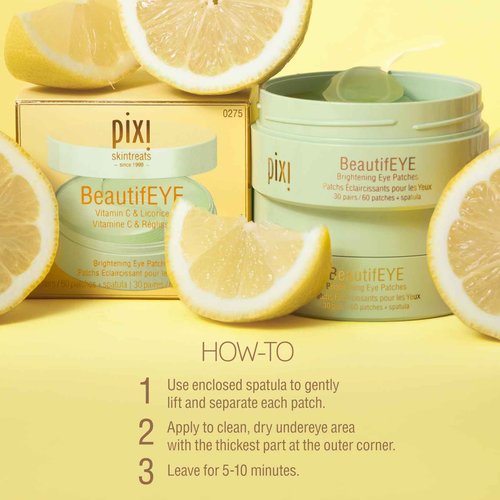 Pixi BeautifEYE Hydrogel Under-Eye Patches | Refreshing Eye Patches For Dark Circles | Brighten & Hydrate Under Eyes | 30 Pairs / 60 Patches