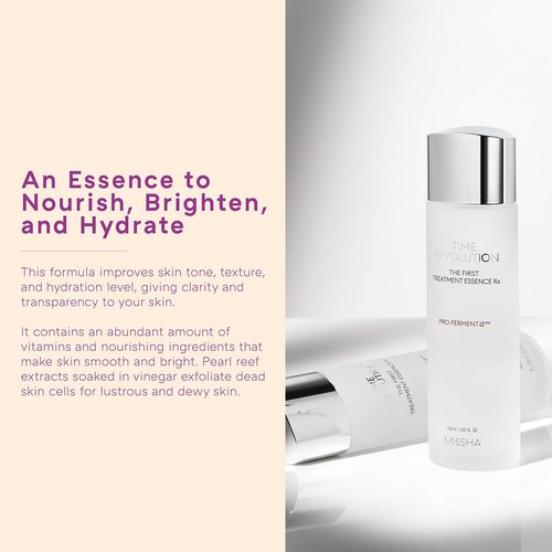 MISSHA Time Revolution The First Essence RX (4th Gen) 5.07 Fl oz/150ml, Korean Face Essence, Hydrating Facial Toner, Skin Smoothing & pH Balancing Toner for All Skin Types