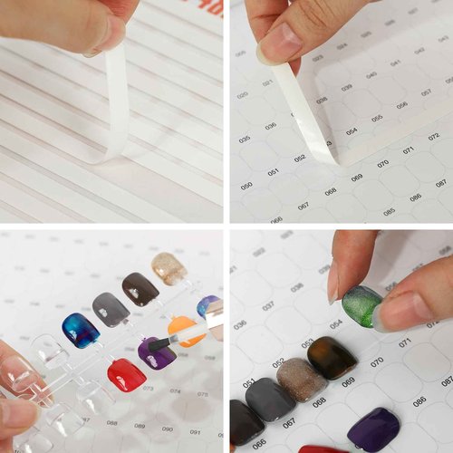 C12rtive 480 Nail Colors Book,Professional Nail Polish Chart Book with 600 Practice Tips & 1-500 Number Labels, Pre-Numbered Slots,Perfect for Salons and Home Use(Blue)