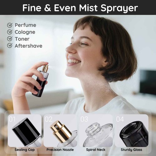 Segbeauty 1oz Refillable Atomizer Sprayer For Perfume, 2pcs Glass Spray Bottle, 30ml Travel Size Empty Bottles, Fine Mist Sprayer for Cologne, Travel Sample Bottle Perfume Making Kit with Refill Tool
