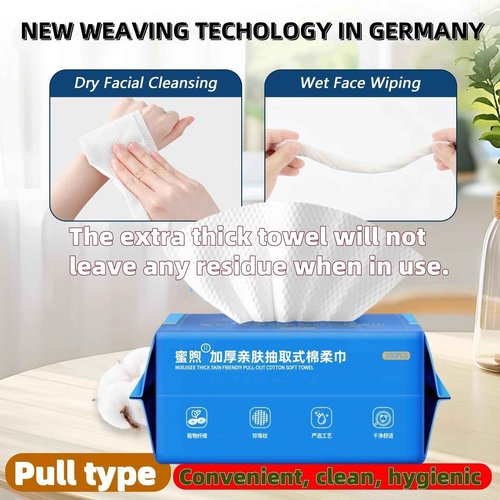 Disposable face towel. MIXUISEE thick and soft face towels. 100% cotton face cloths.facial towels 130% thickness.Remove makeup and cleansing.Suitable for sensitive skin.(300 pieces)