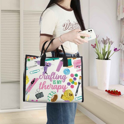 WZMPA Crafting Survival Kit Crafter Gifts Crafting Is My Therap Scrapbooking Makeup Zipper Pouch Bag Crafting Merchandise (crafting therapy-TB)