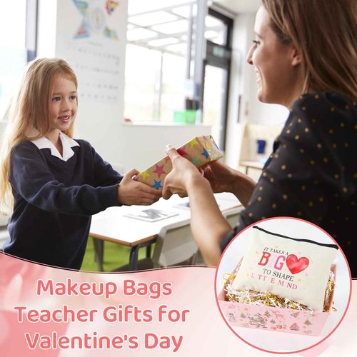 8 Pcs Valentines Teacher Appreciation Gifts - Cute Makeup Bag Gift Ideas for Teacher