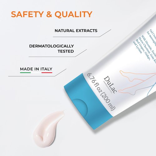 DULÀC FARMACEUTICI 1982 Dulac Dinaven Legs Cooling Cosmetic Gel With Natural Botanical Elements Lightweight Daily Leg Care Fast Absorbing Body Formula 6.76 Fl Oz