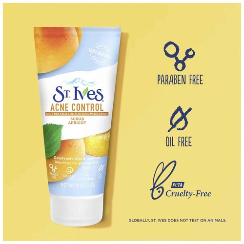 St. Ives Naturally Clear Apricot Scrub, Blemish Control 6 oz (Pack of 5)