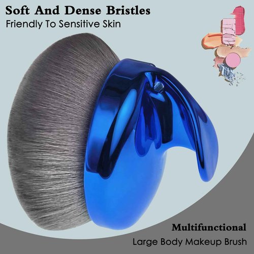 Super Large Body Makeup Brush For Self Tanner, Leg Makeup, Bronzer Blend,112mm Oval-Headed Body Kabuki Brush With Ergonomic Grip Provides More Even Application, Face& Back Makeup Brush, Wet&Dry Use
