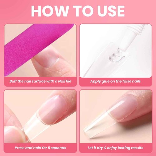 GALSPRO Press on Nail Glue – 10 Pack 0.07oz for Press Ons Fake Nails, Strong, Easy Application & Quick Drying Time, Long Lasting for Acrylic Nails