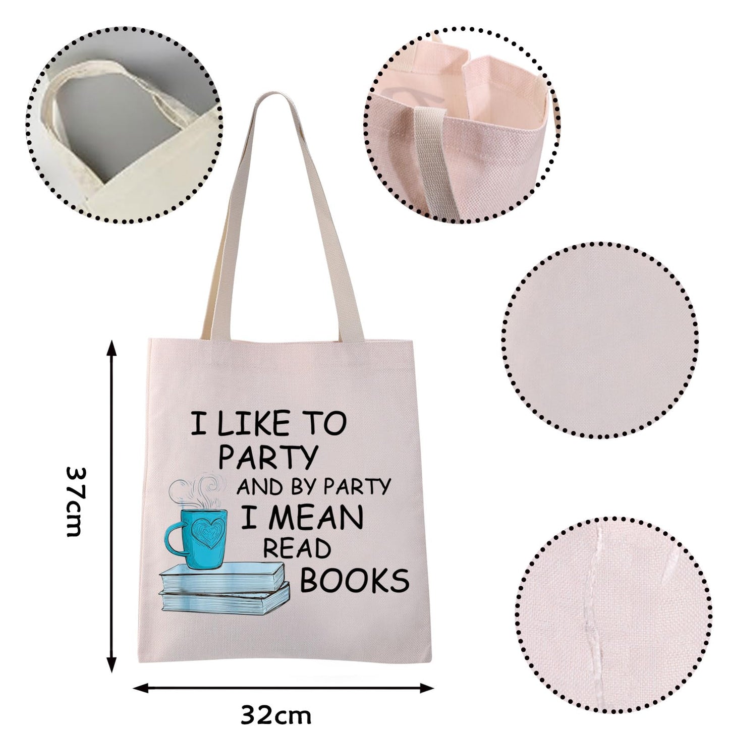 VAMSII Book Lover Tote Bag Book Shoulder Bag Funny Book Lover Gifts for Bookworms Reading Lover Gift (READ BOOKS Tote)